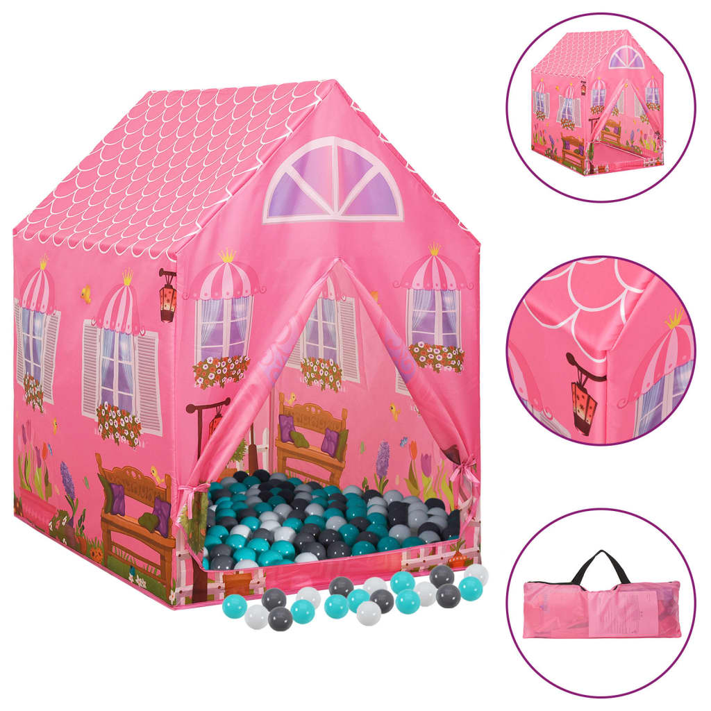 Children Play Tent with 250 Balls Pink 69x94x104cm - Unbeatable Bargains