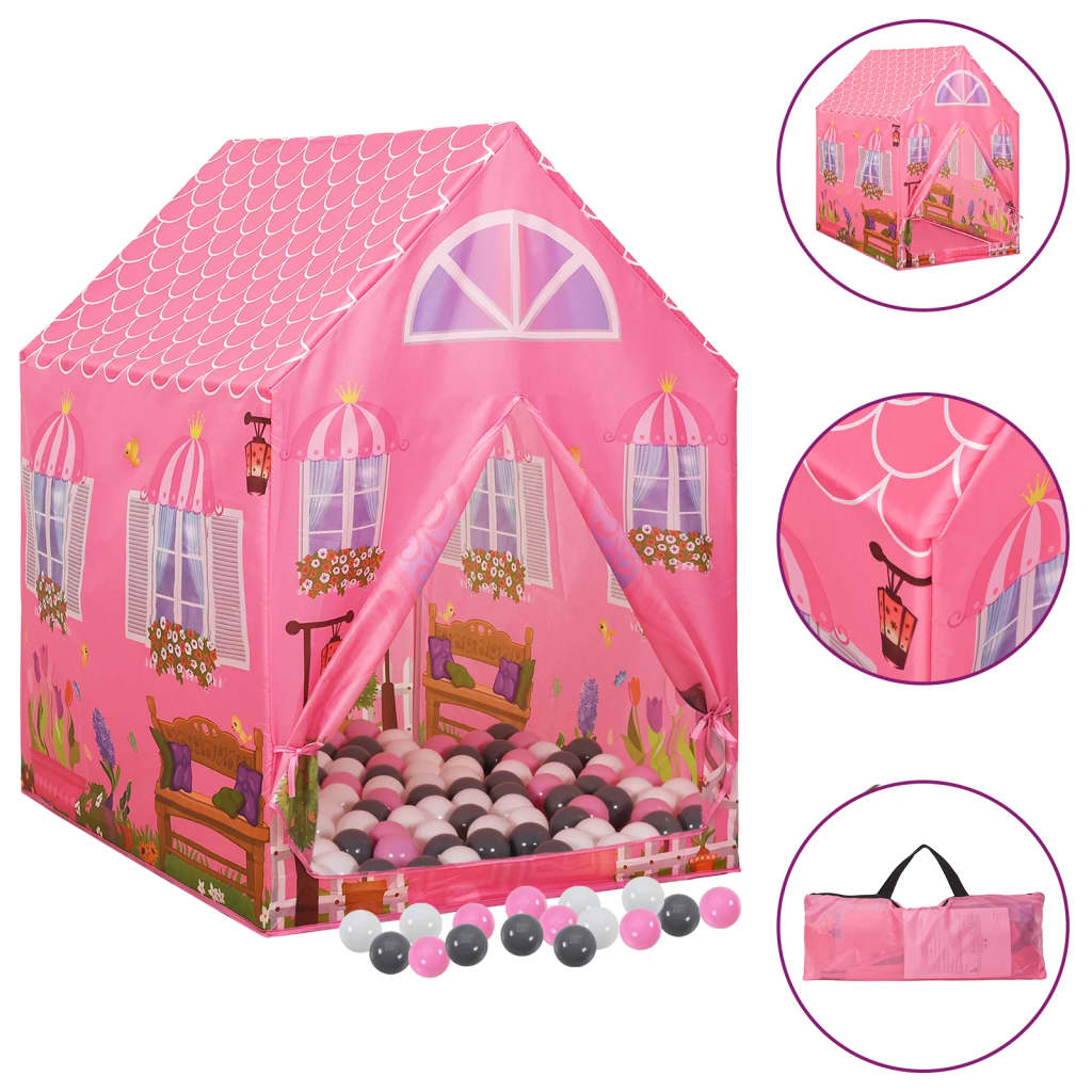 Children Play Tent with 250 Balls Pink 69x94x104cm - The Home Maker