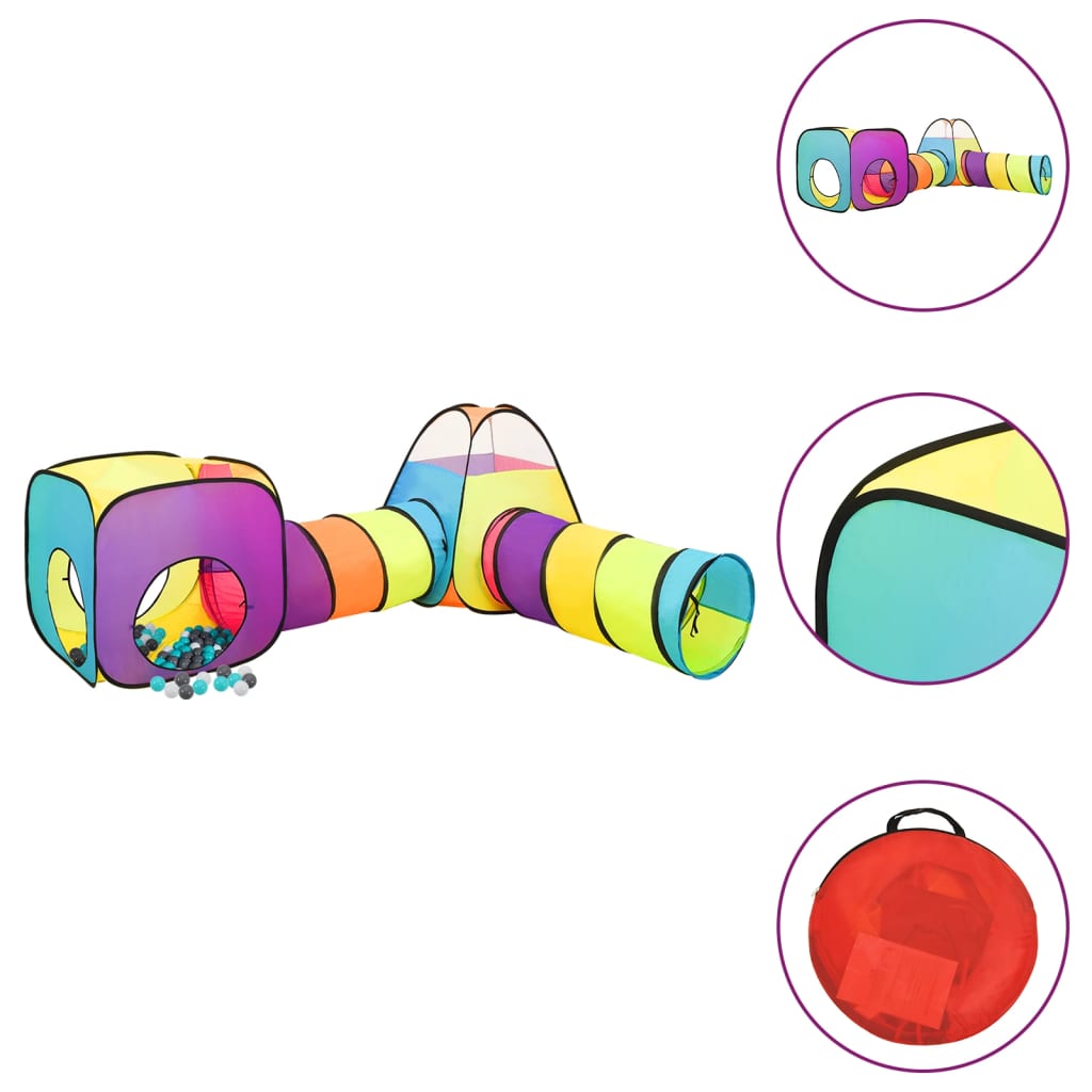 Children Play Tent with 250 Balls Multicolour 190x264x90cm - Sid & Sam