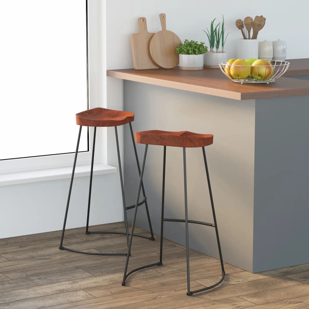Gavin Bar Stools 2 pcs 50x40x78 cm Solid Wood Mango - Decor Base
