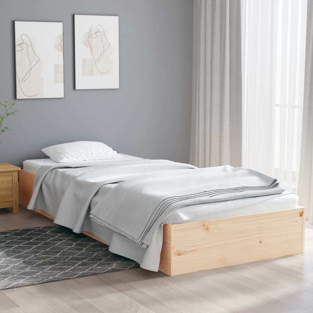 Bed Frame Solid Wood 90x190 cm Single - Unbeatable Bargains