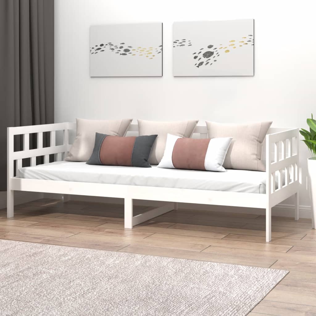 Day Bed White Solid Wood Pine 80x200 cm - Sid & Sam
