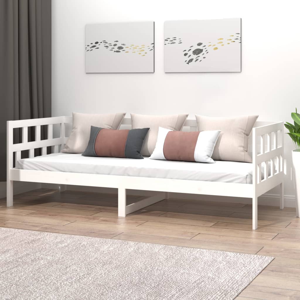 Day Bed White Solid Wood Pine 90x190 cm - Sid & Sam