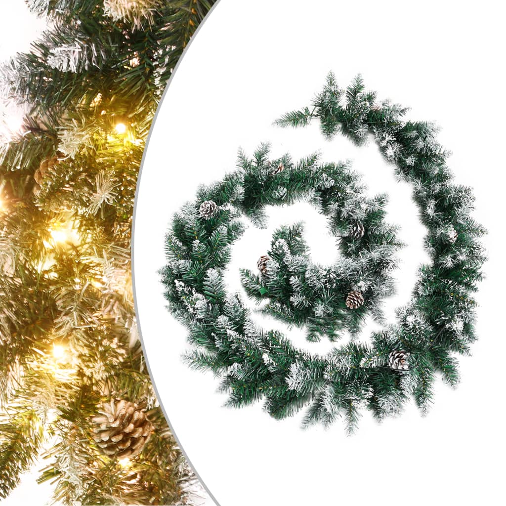 Geile Christmas Garland with LED Lights Green 5.2 m PVC - Unbeatable Bargains
