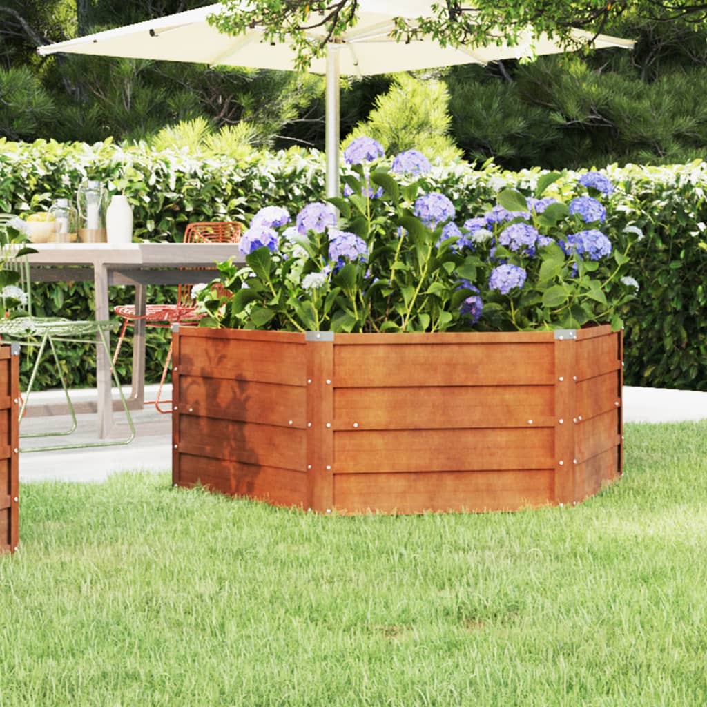 Garden Raised Bed Rusty 129x129x45 cm Corten Steel - Tyrell & Tyrell