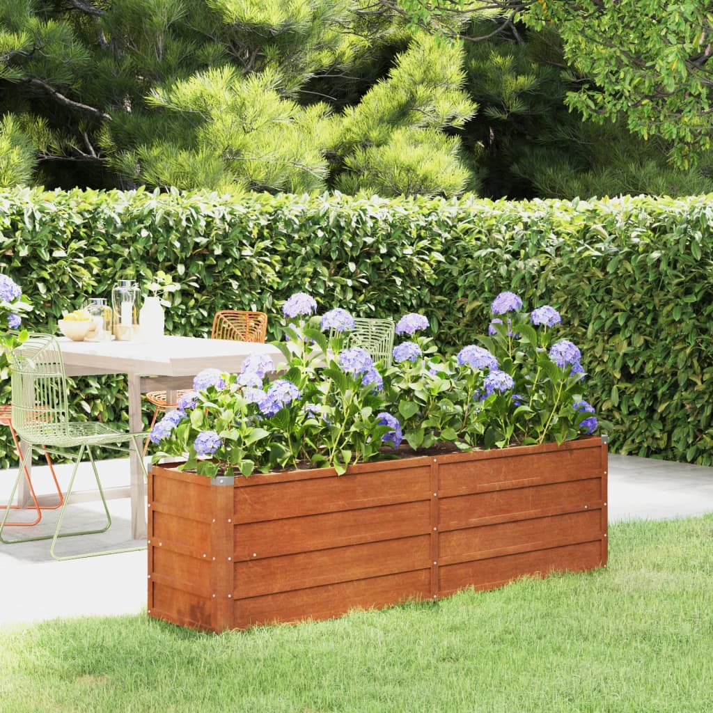 Garden Raised Bed Rusty 160x40x45 cm Corten Steel - Tyrell & Tyrell