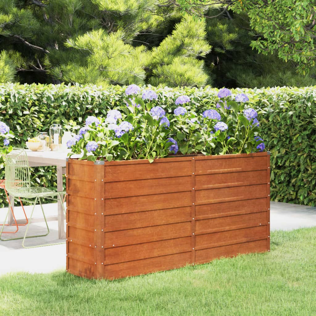 Garden Raised Bed Rusty 160x40x77 cm Corten Steel - Sid & Sam