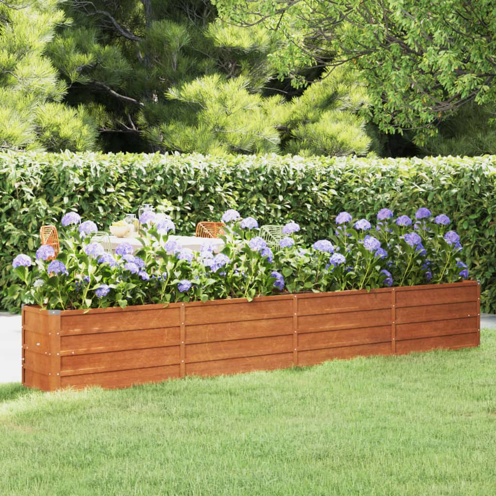 Garden Raised Bed Rusty 320x40x45 cm Corten Steel - Millennium Furniture
