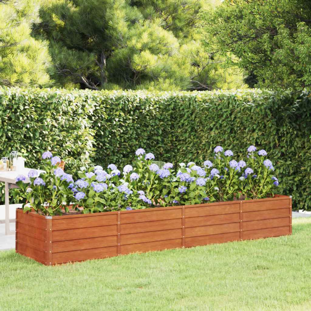 Garden Raised Bed Rusty 320x80x45 cm Corten Steel - Sid & Sam