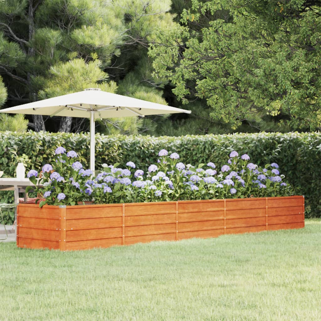 Garden Raised Bed Rusty 400x80x45 cm Corten Steel - Merkel Designers