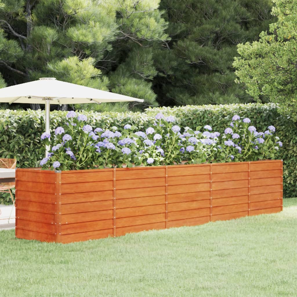 Garden Raised Bed Rusty 400x80x77 cm Corten Steel - The Home Maker