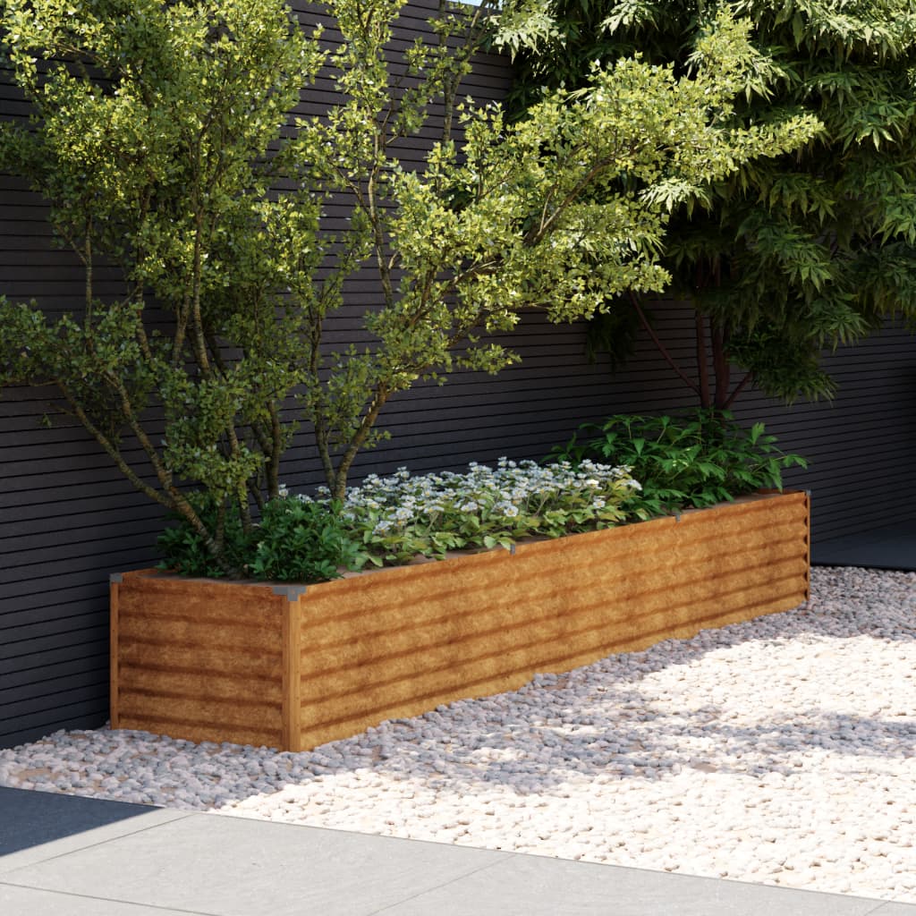 Garden Raised Bed 291x50x36 cm Corten Steel - Millennium Furniture