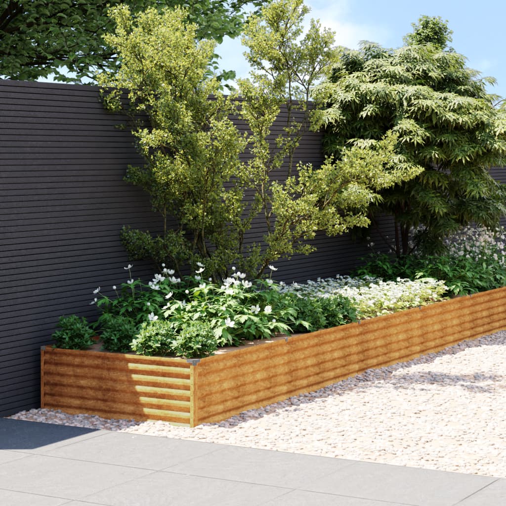Garden Raised Bed 960x100x36 cm Corten Steel - The Home Maker