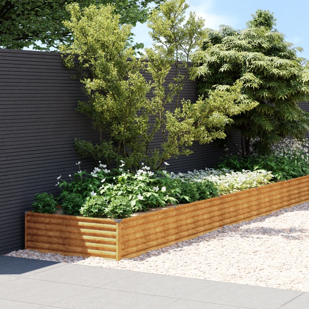 Garden Raised Bed 1150x100x36 cm Corten Steel - Sid & Sam