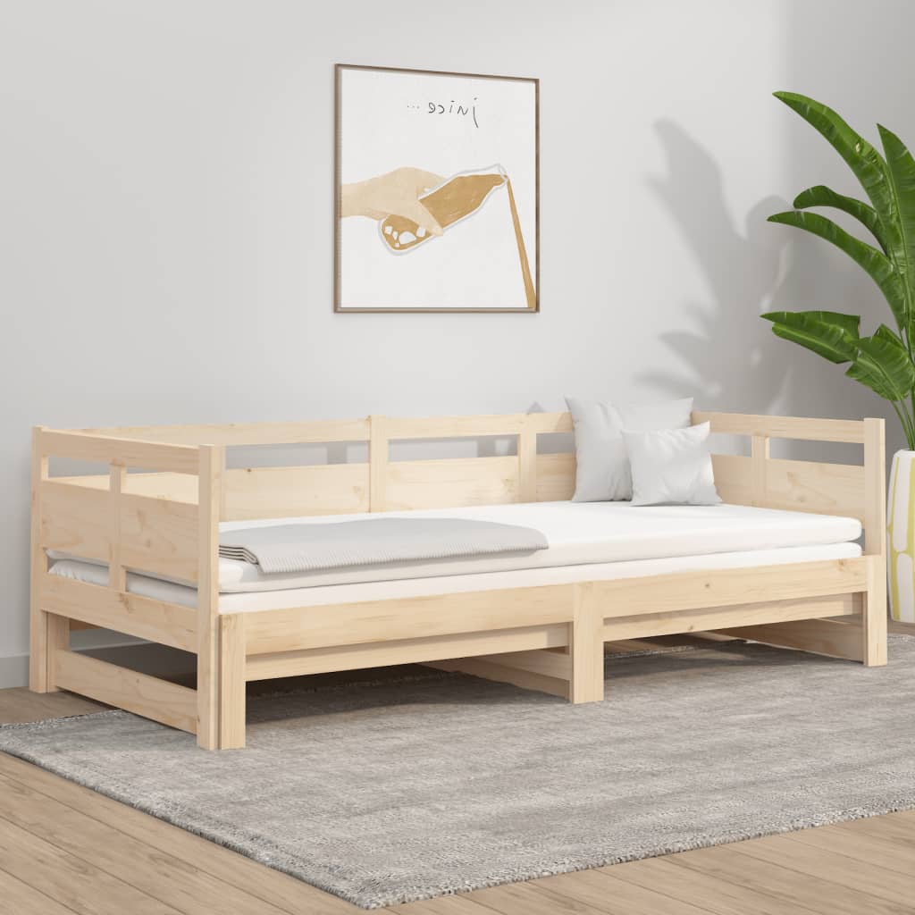 Pull-out Day Bed Solid Wood Pine 2x(90x200) cm - Discount Dealers