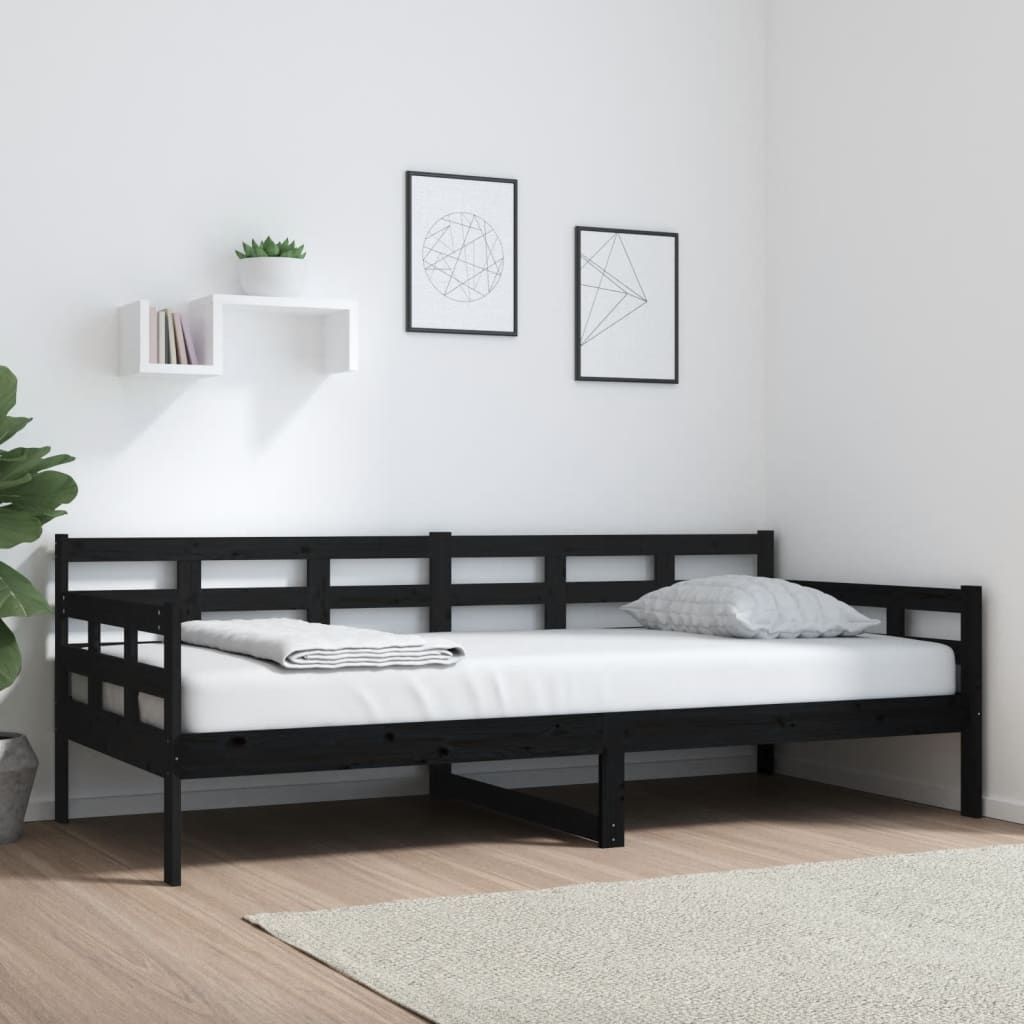 Day Bed Black Solid Wood Pine 90x200 cm - Merkel Designers
