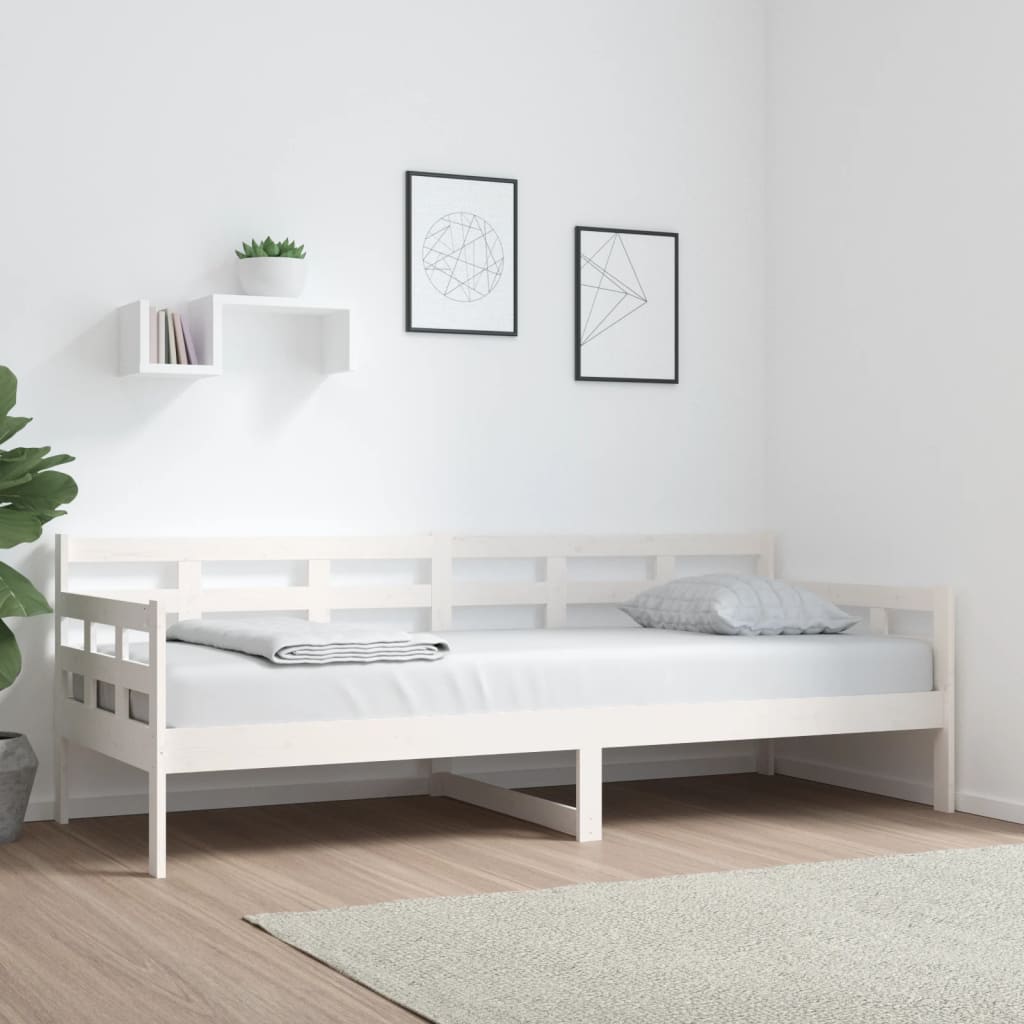 Day Bed White Solid Wood Pine 80x200 cm - Merlin Deals