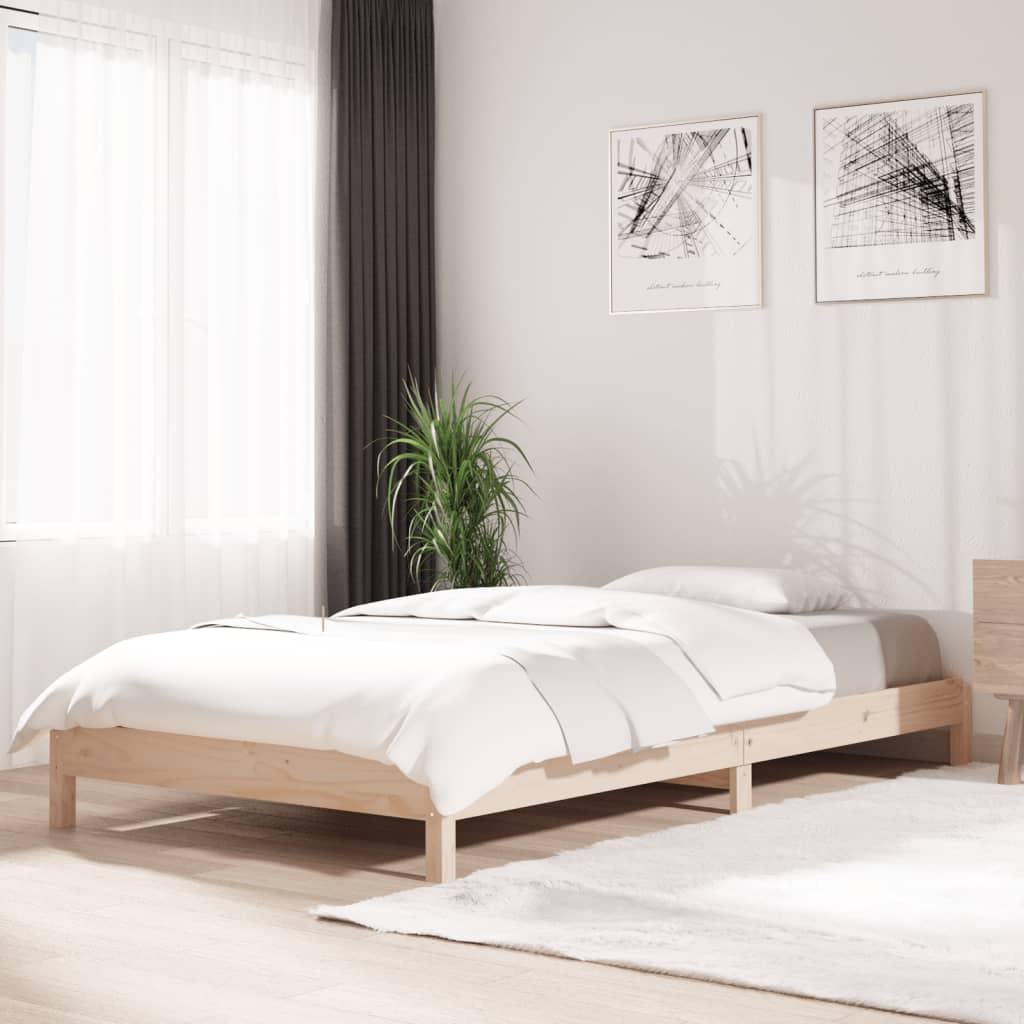 Stack Bed 75x190 cm Small Single Solid Wood Pine - The Home Maker
