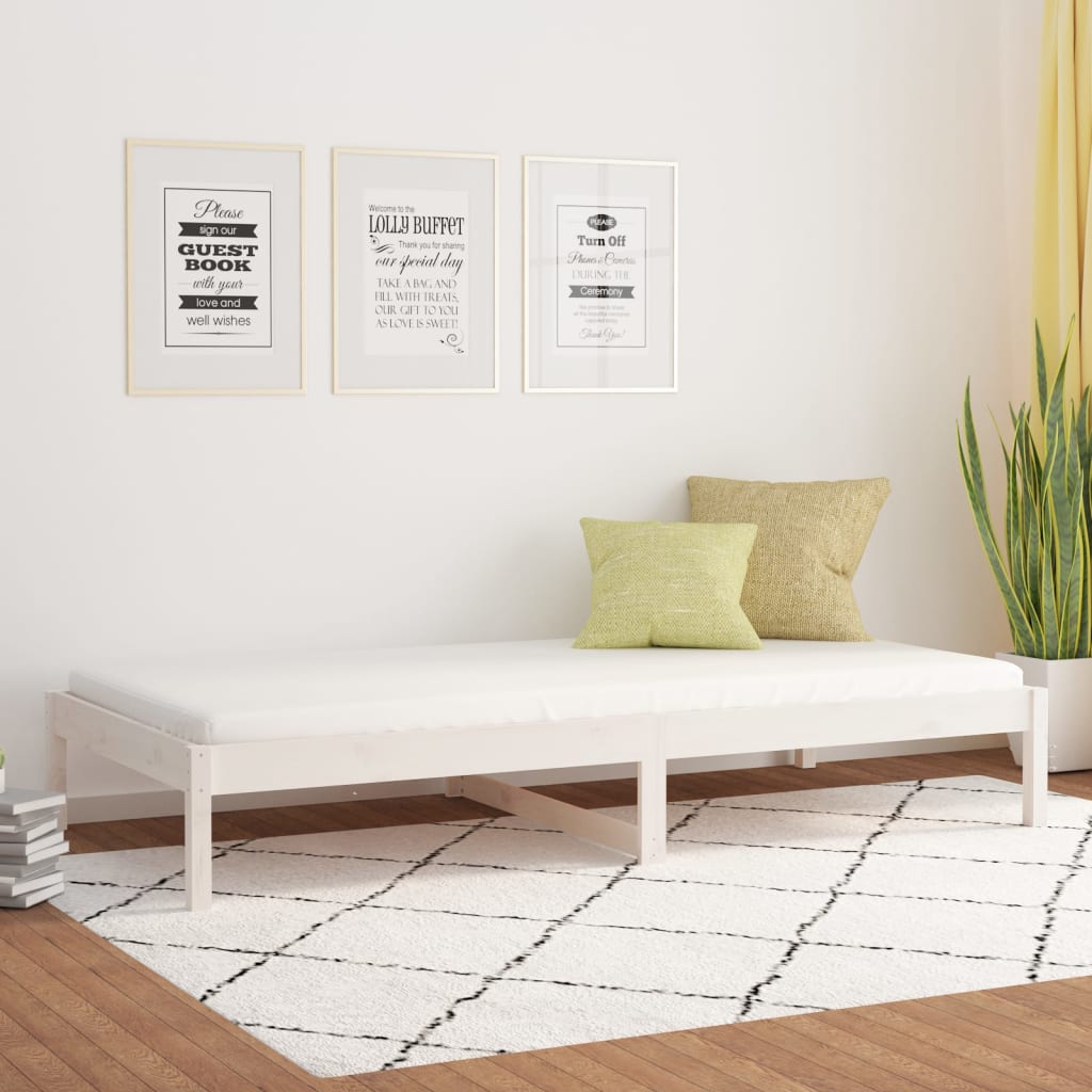 Day Bed White 80x200 cm Solid Wood Pine - Decor Base