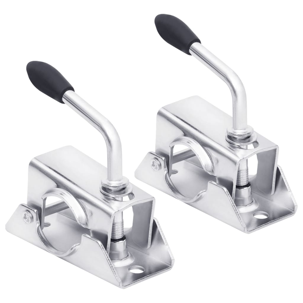 Jockey Wheel Clamps 2 pcs 13.5x6.5x14 cm Galvanised Steel - R and M Furniture