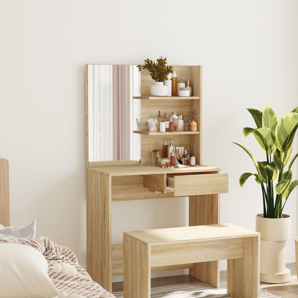 Dressing Table - SHENY Dresser Sonoma Oak 74.5cm - Style and Chic