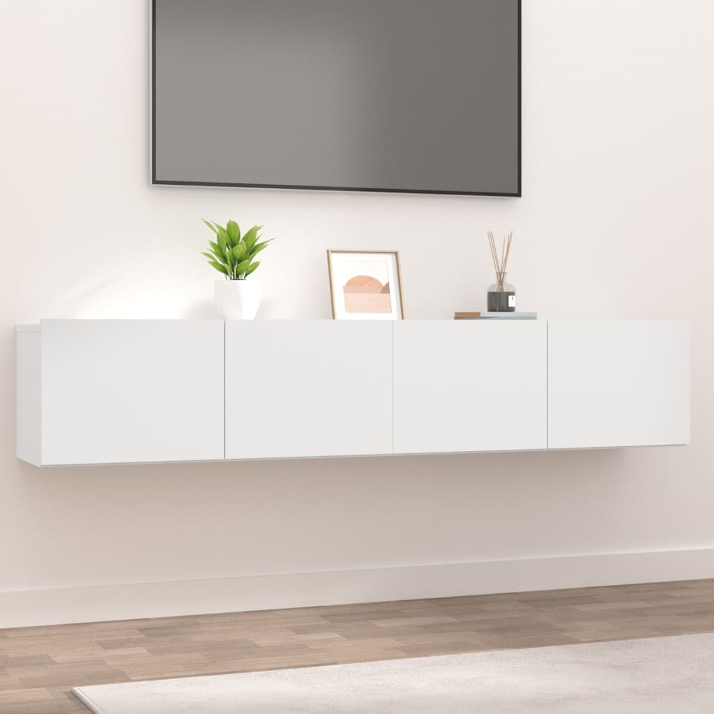 TV Cabinets 2 pcs White 80x30x30 cm Engineered Wood - Discount Dealers