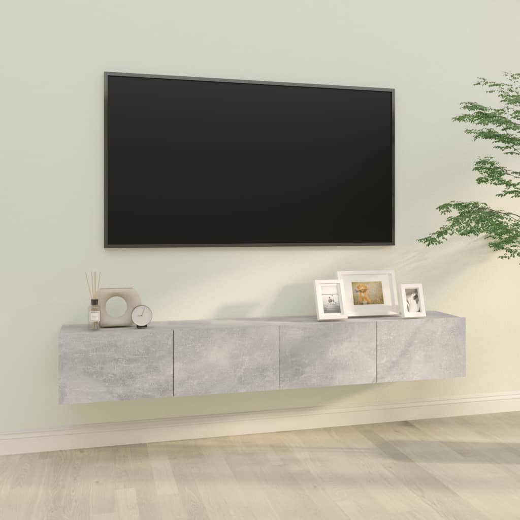 Wall TV Cabinets 2 pcs Concrete Grey 100x30x30 cm Engineered Wood - Direct Imports