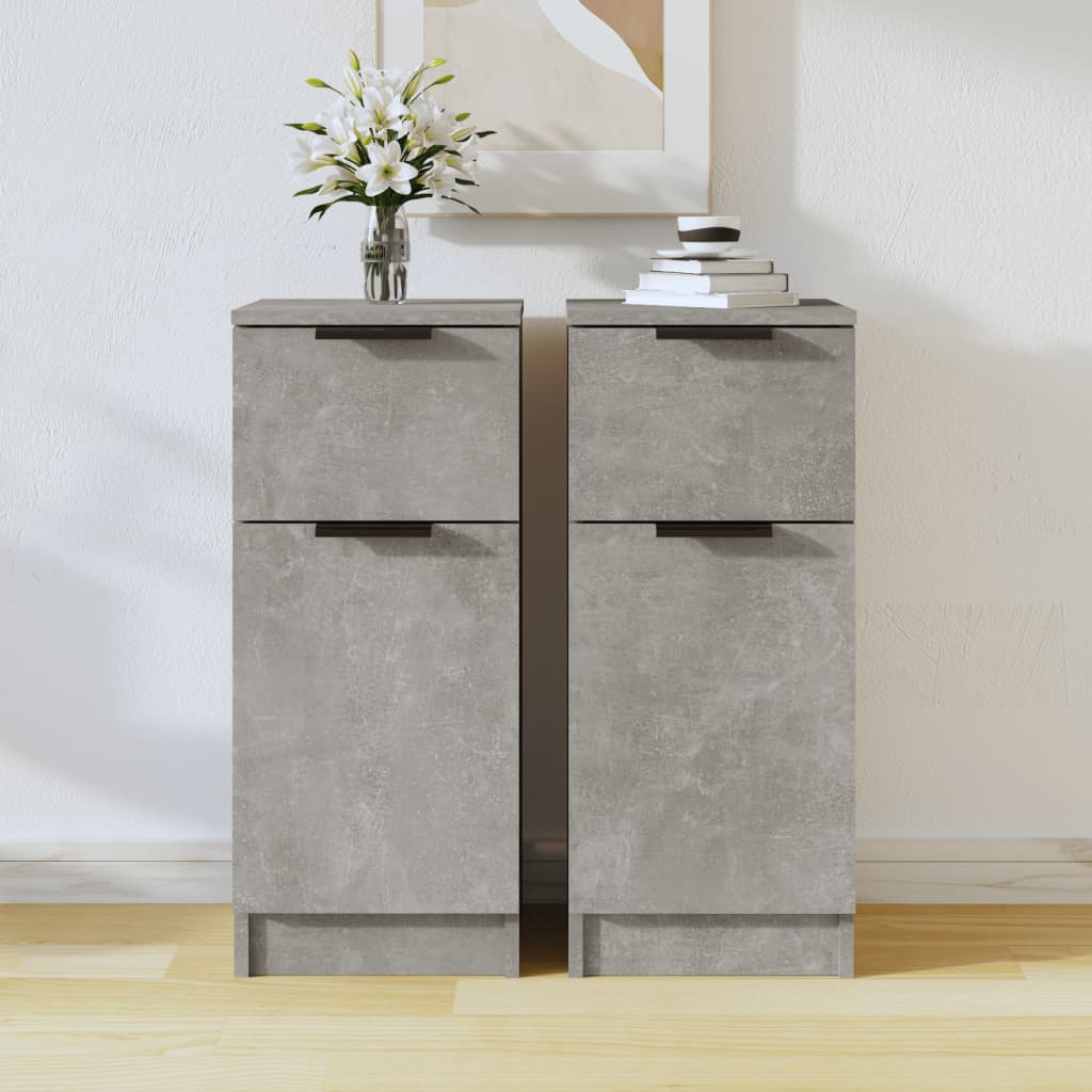 Sideboards 2 pcs Concrete Grey 30x30x70 cm Engineered Wood - Merkel Designers