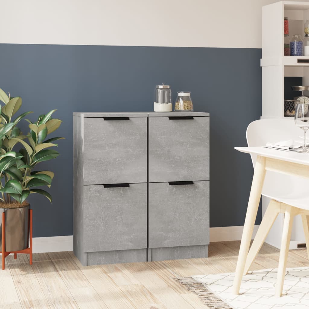 Sideboards 2 pcs Concrete Grey 30x30x70 cm Engineered Wood - Decor Base