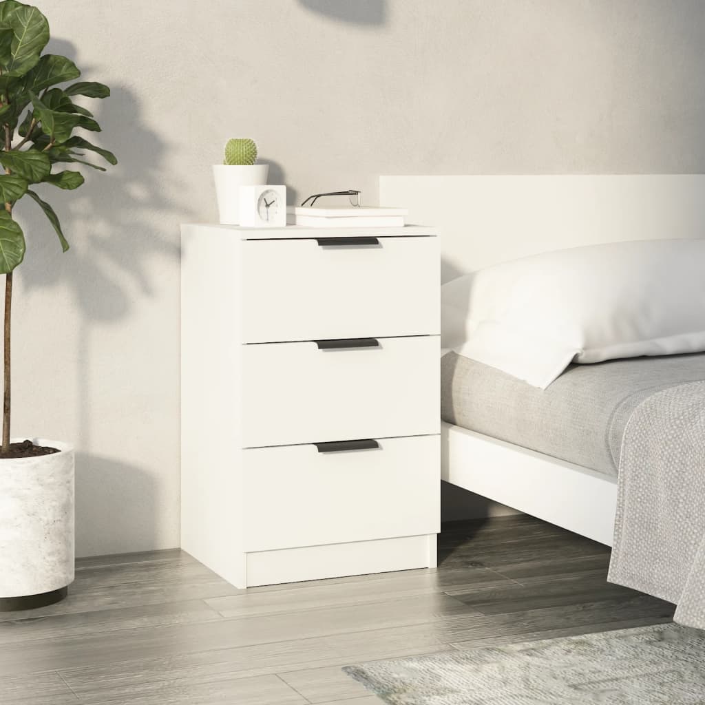 Bedside Table - MIDLAND Nightstand White 40cm - The Home Maker