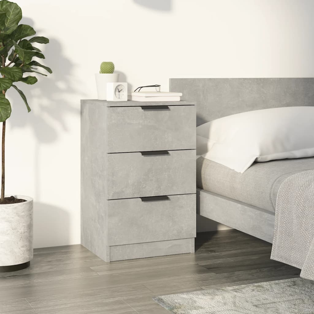 Bedside Table - MIDLAND Nightstand Concrete Grey 40cm - Unbeatable Bargains