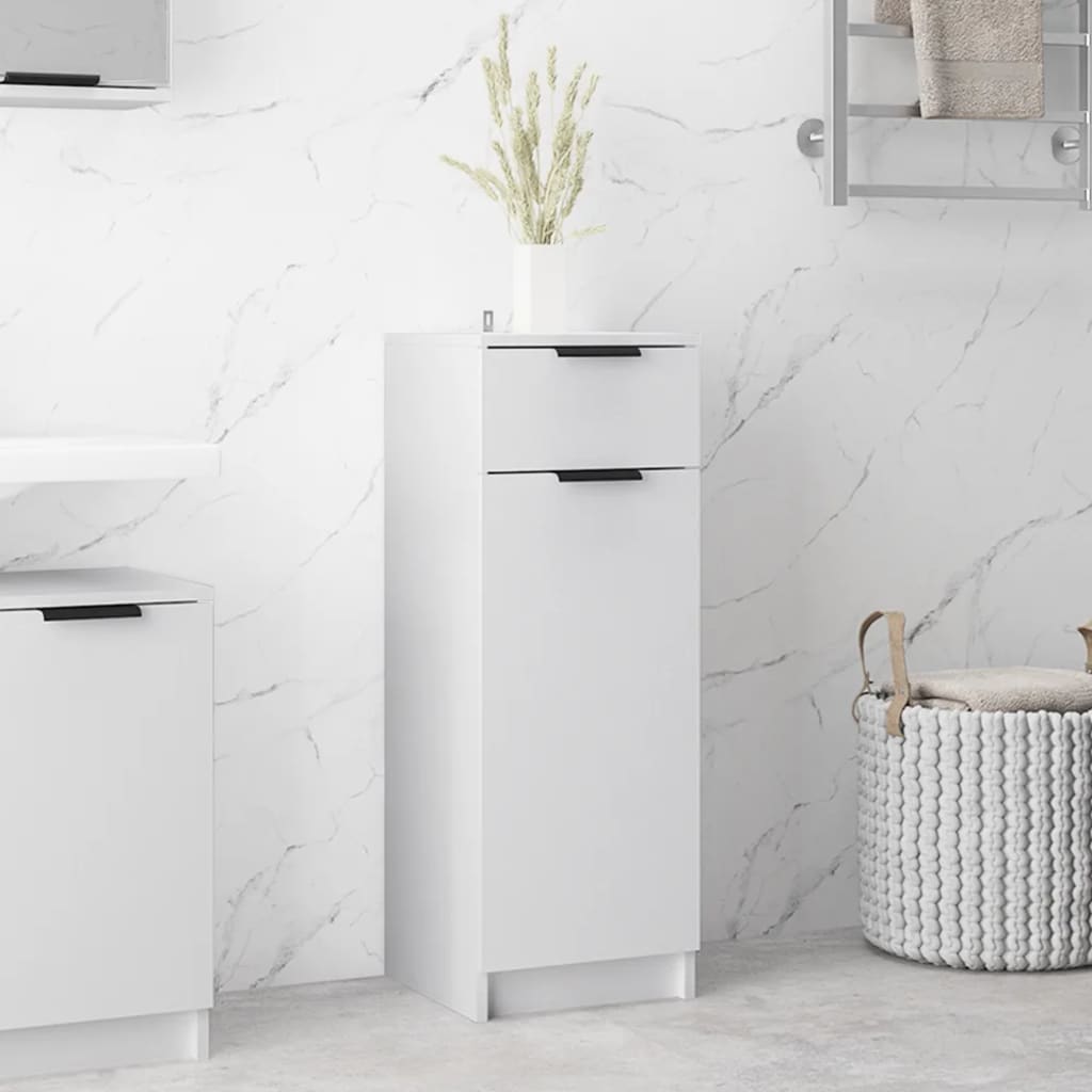 Bathroom Cabinet White 32x34x90 cm Engineered Wood - All Things Good