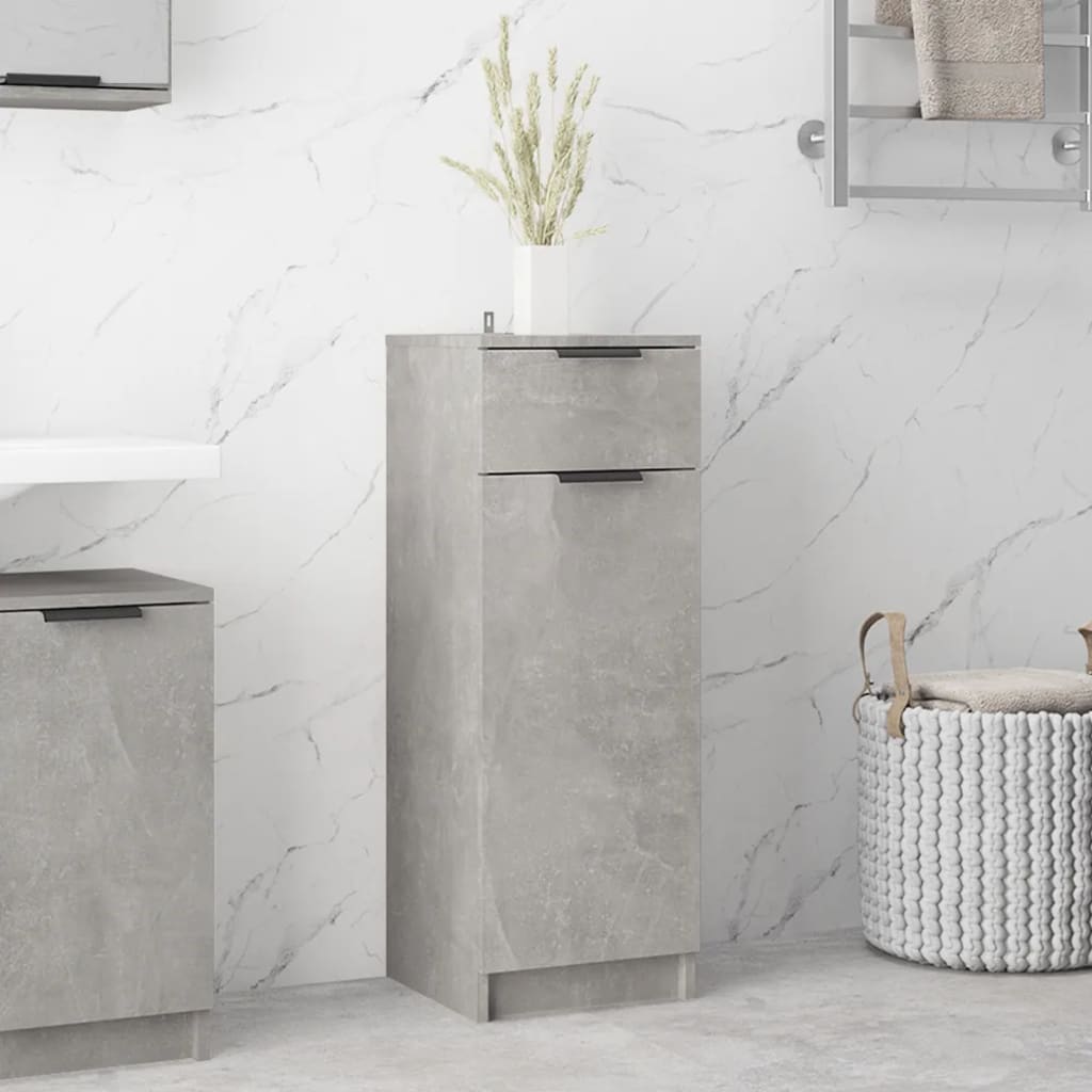 Bathroom Cabinet Concrete Grey 32x34x90 cm Engineered Wood - All Things Good