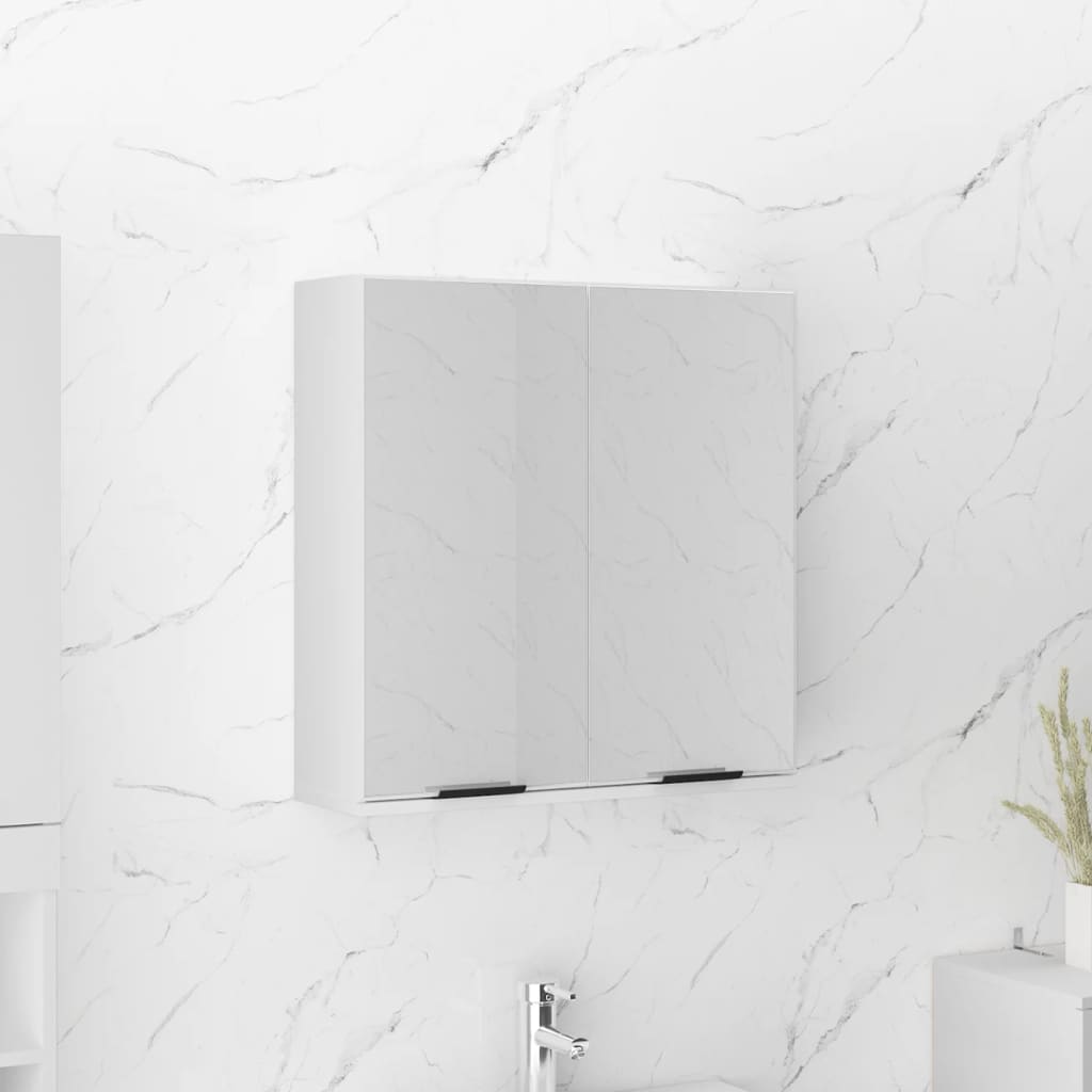 Bathroom Mirror Cabinet White 64x20x67 cm - Decor Base