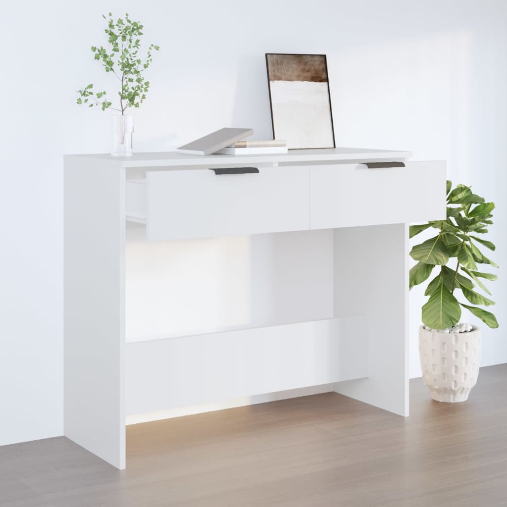 Console Table White 90x36x75 cm Engineered Wood - Sid & Sam