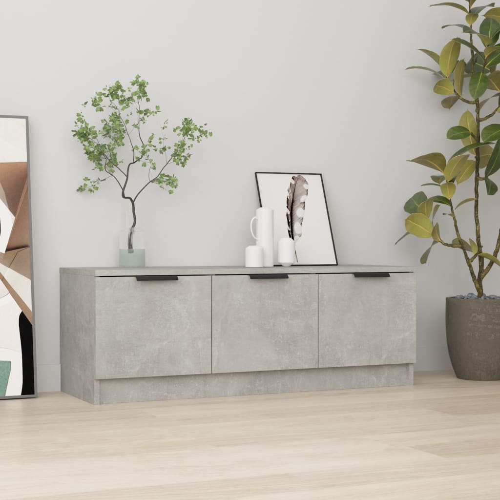 TV Cabinet Concrete Grey 102x35x36.5 cm Engineered Wood - Millennium Furniture