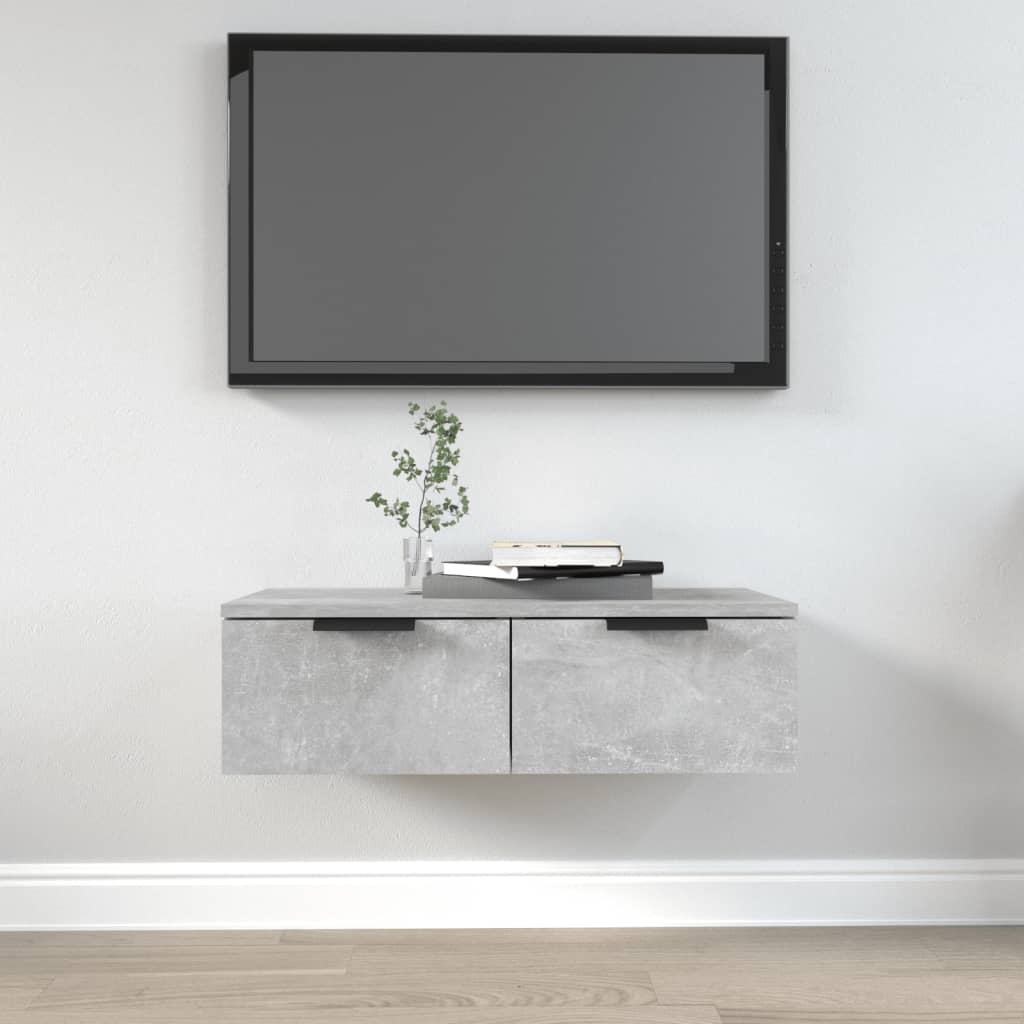 Wall Cabinet Concrete Grey 68x30x20 cm Engineered Wood - Decor Base