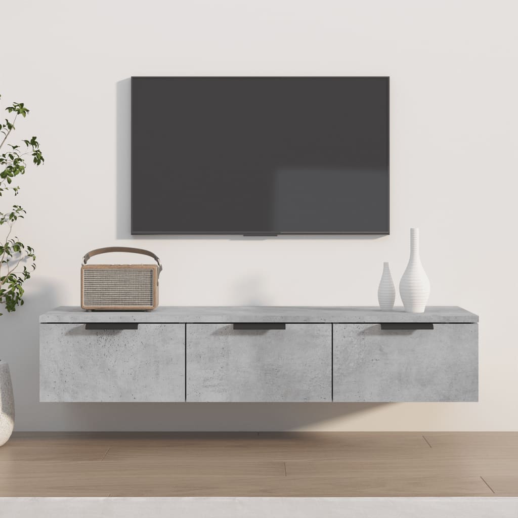 Wall Cabinet Concrete Grey 102x30x20 cm Engineered Wood - Millennium Furniture