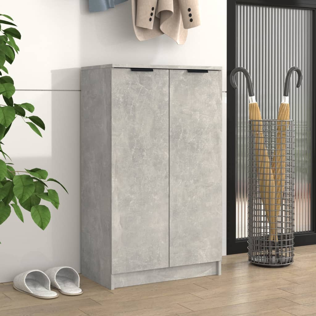Shoe Cabinet Concrete Grey 59x35x100 cm Engineered Wood - Brittle & Co