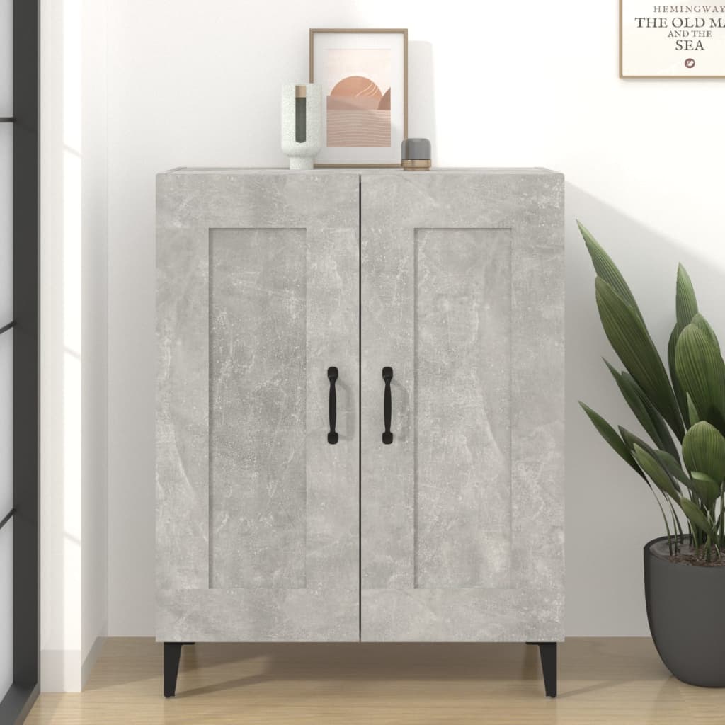 Sideboard Concrete Grey 69.5x34x90 cm Engineered Wood - Decor Base