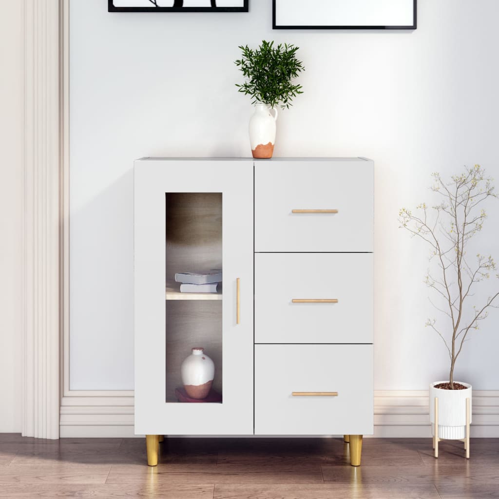 Sideboard White 69,5x34x90 cm Engineered Wood - Design Hut