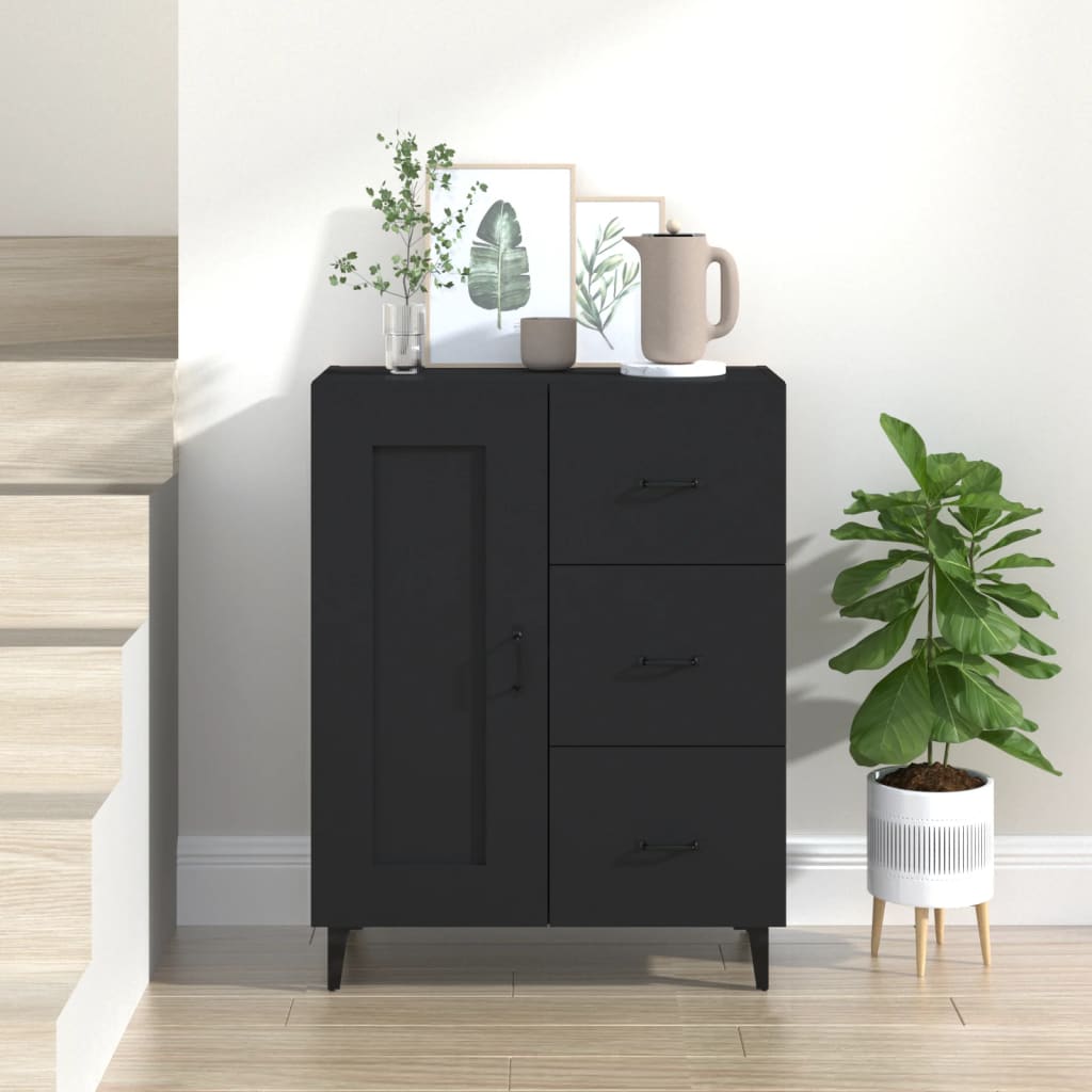 Sideboard Black 69.5x34x90 cm Engineered Wood - All Things Good
