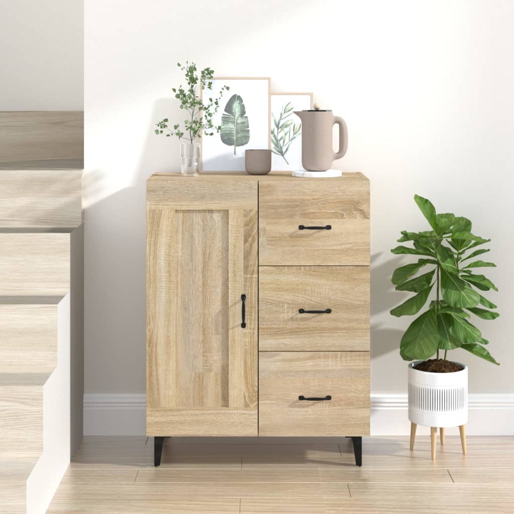 Sideboard Sonoma Oak 69.5x34x90 cm Engineered Wood - The Home Maker