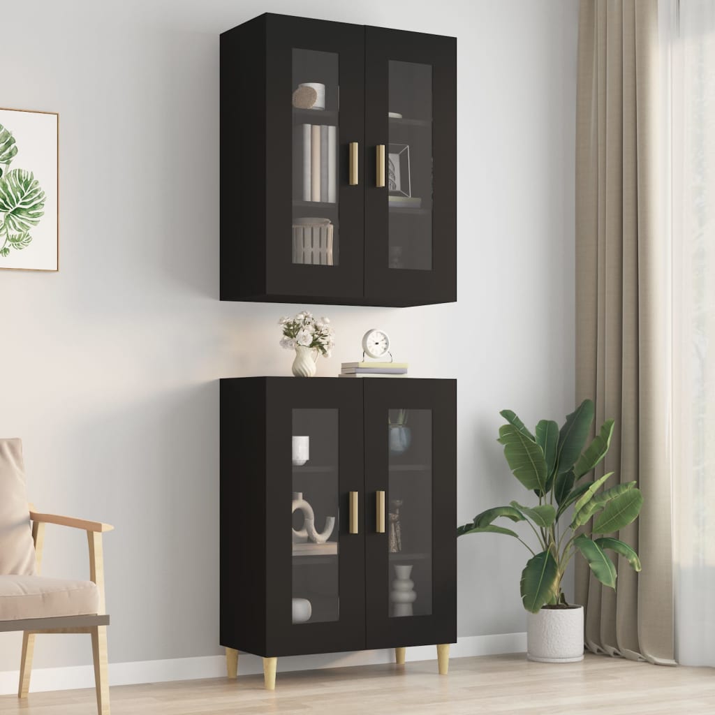 Hanging Wall Cabinet Black 69.5x34x90 cm - Merlin Deals