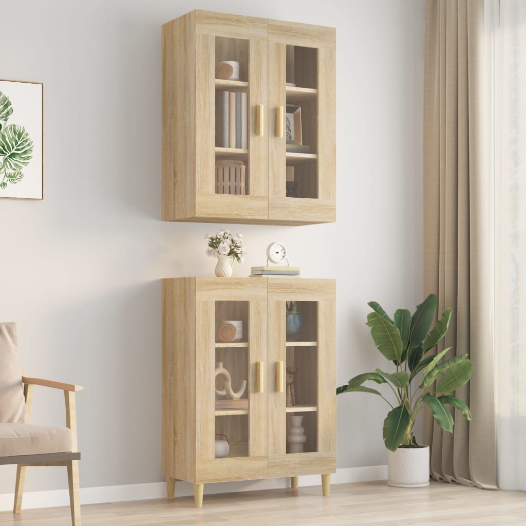 Hanging Wall Cabinet Sonoma Oak 69.5x34x90 cm - All Things Good