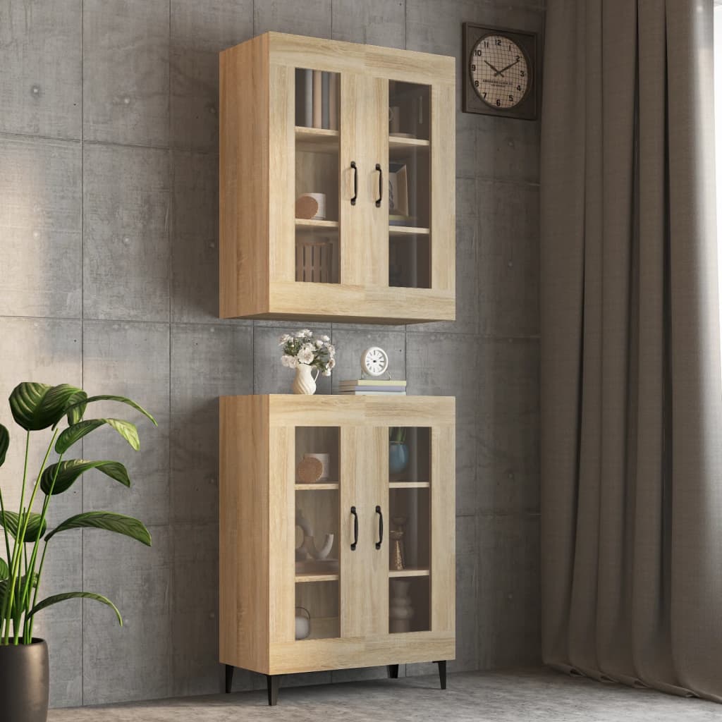 Hanging Wall Cabinet Sonoma Oak 69.5x34x90 cm - Brittle & Co