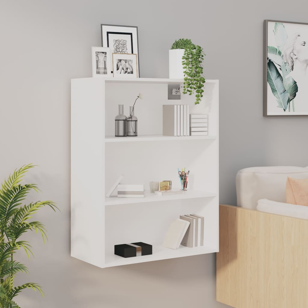 Hanging Wall Cabinet White 69.5x32.5x90 cm - Decor Base