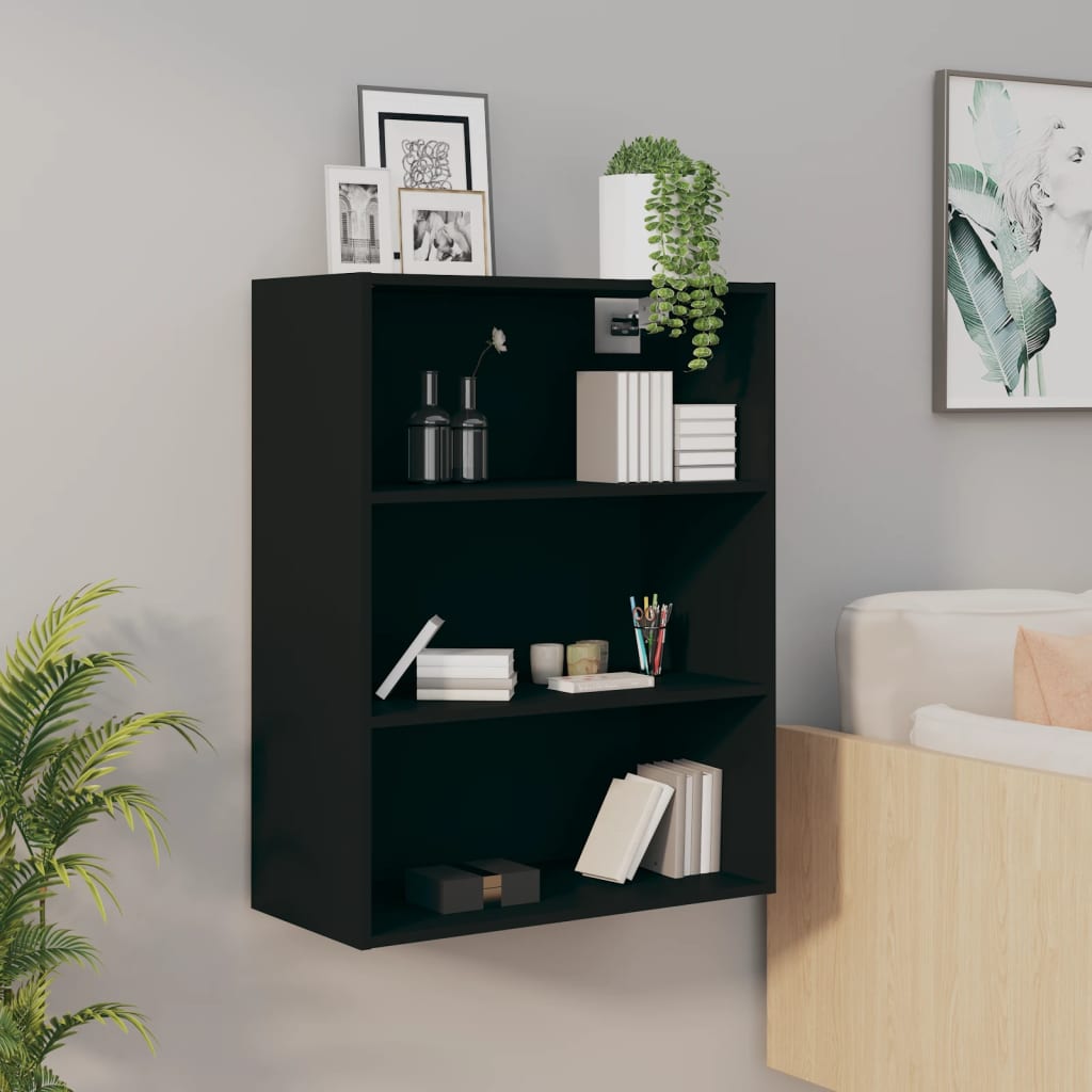 Hanging Wall Cabinet Black 69.5x32.5x90 cm - Merkel Designers