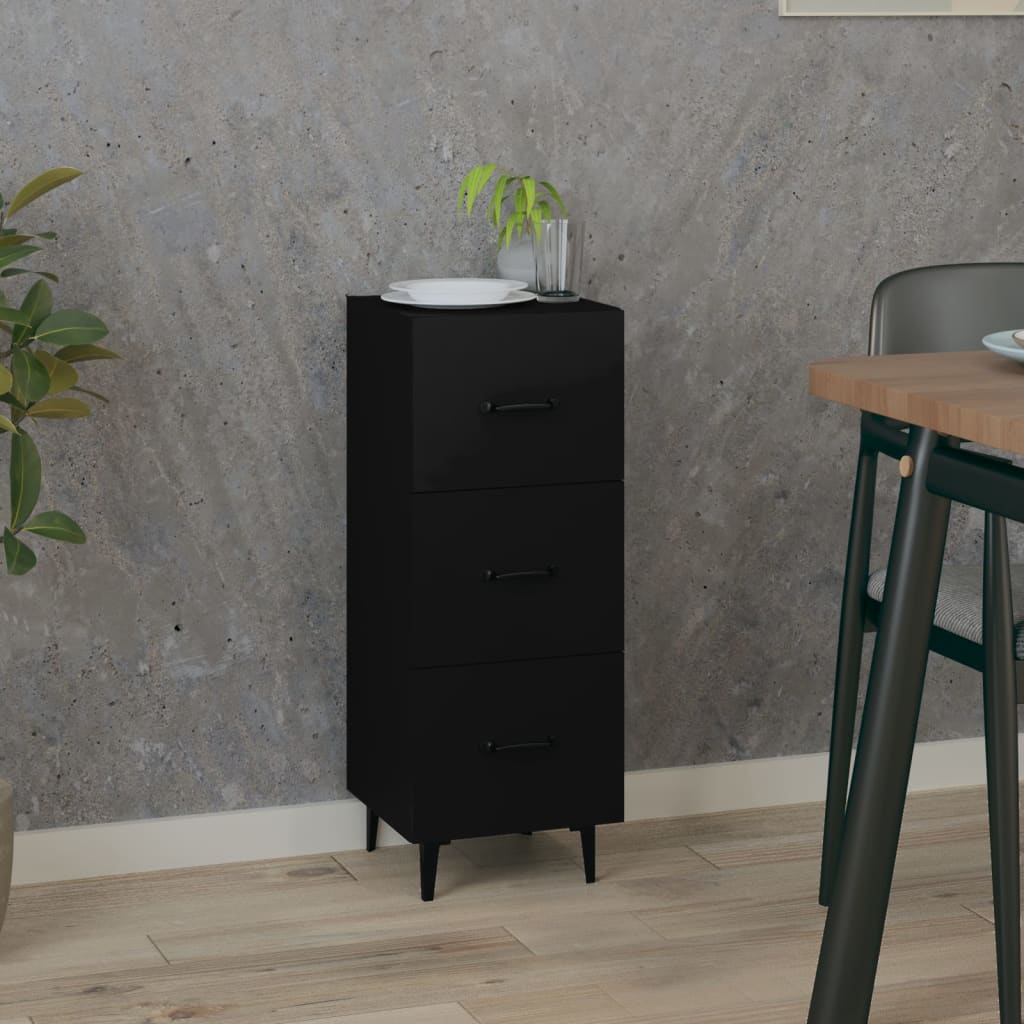 Sideboard Black 34.5x34x90 cm Engineered Wood - Millennium Furniture