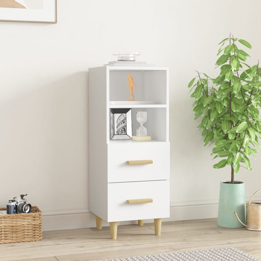 Sideboard White 34.5x34x90 cm Engineered Wood - Design Hut